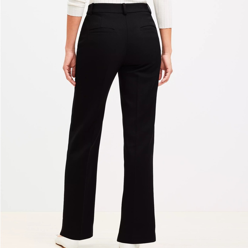 LOFT Black Curvy Parker Straight Pants in Twill - Picture 2 of 2